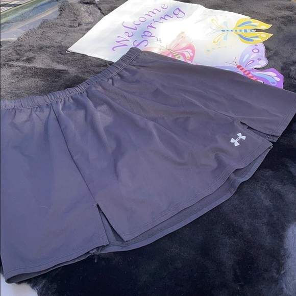 Under Armor Black Golf Tennis Skort with Slits Attached Shorts Small S Elastic - Picture 5 of 16